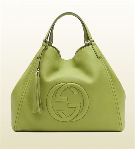 gucci pastel green|Gucci leather shoulder bag.